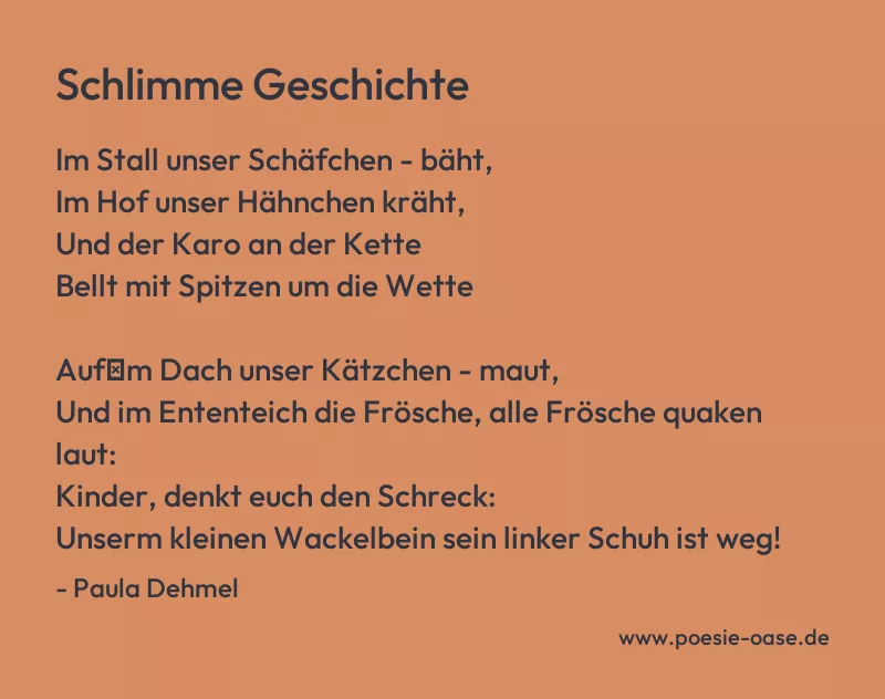 Gedicht: Schlimme Geschichte von Paula Dehmel