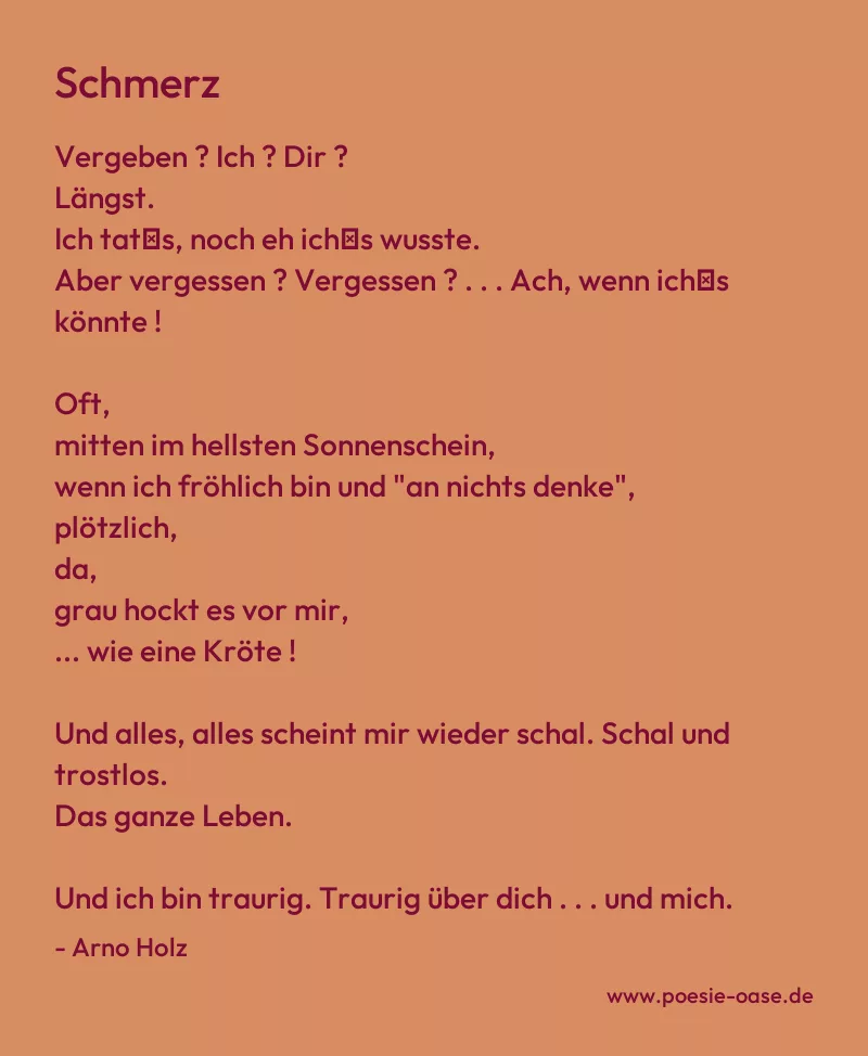 Gedicht: Schmerz von Arno Holz