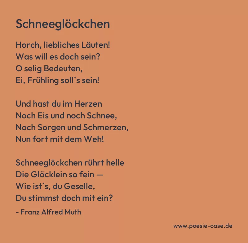 Gedicht: Schneeglöckchen von Franz Alfred Muth