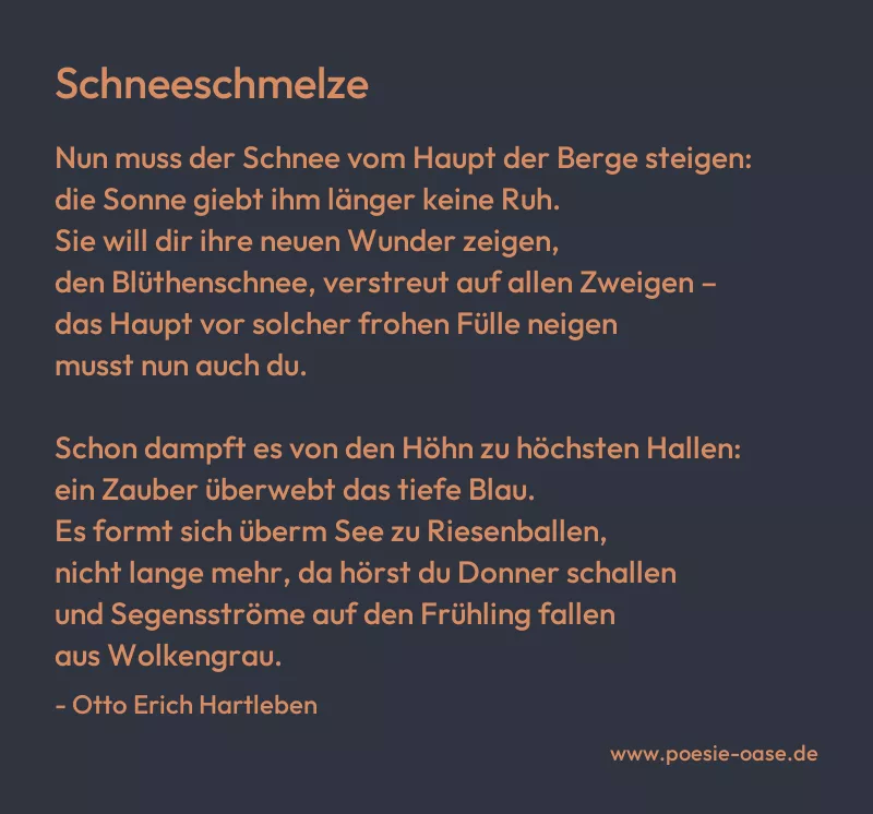 Gedicht: Schneeschmelze von Otto Erich Hartleben