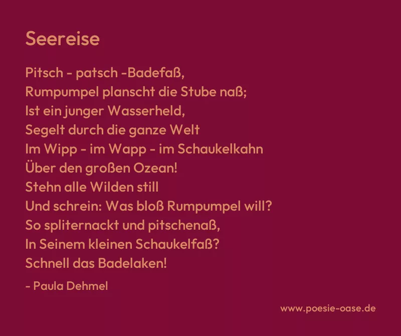 Gedicht: Seereise von Paula Dehmel