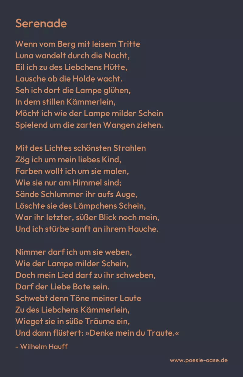 Gedicht: Serenade von Wilhelm Hauff