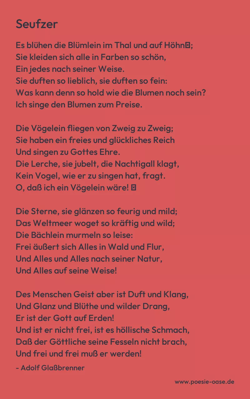 Gedicht: Seufzer von Adolf Glaßbrenner