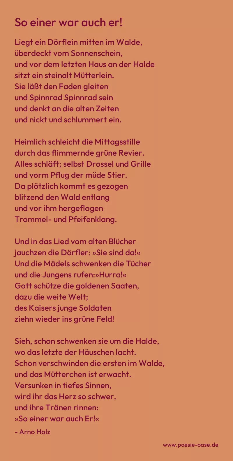 Gedicht: So einer war auch er! von Arno Holz
