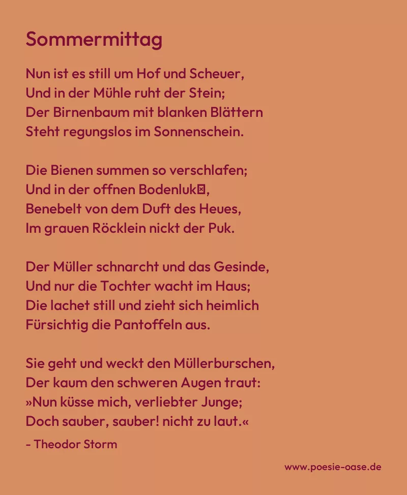 Gedicht: Sommermittag von Theodor Storm