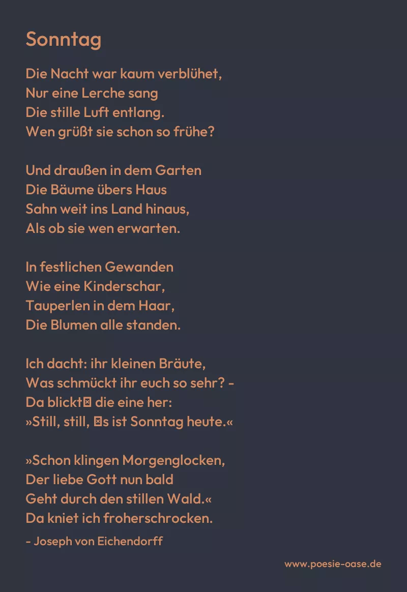 Gedicht: Sonntag von Joseph von Eichendorff