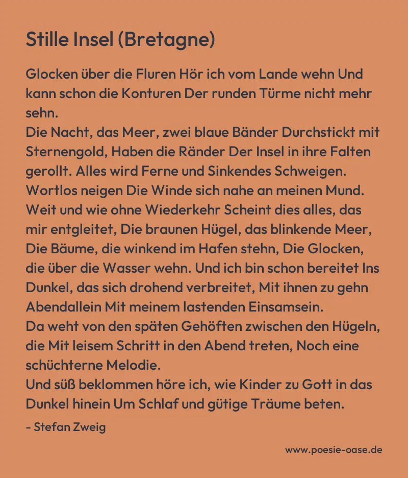 Gedicht: Stille Insel (Bretagne) von Stefan Zweig