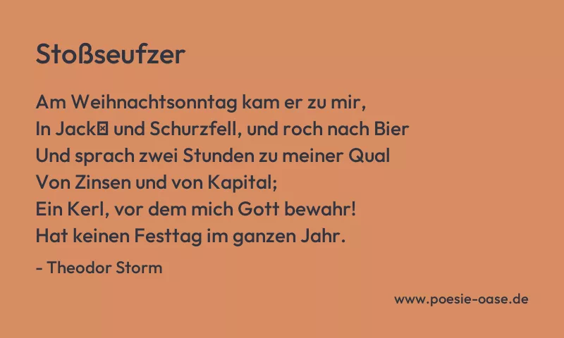 Gedicht: Stoßseufzer von Theodor Storm