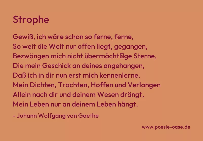 Gedicht: Strophe von Johann Wolfgang von Goethe