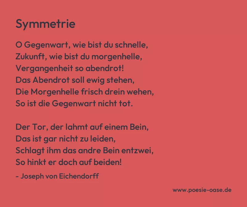 Gedicht: Symmetrie von Joseph von Eichendorff