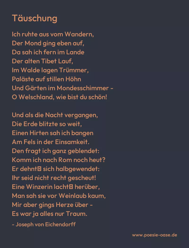 Gedicht: Täuschung von Joseph von Eichendorff