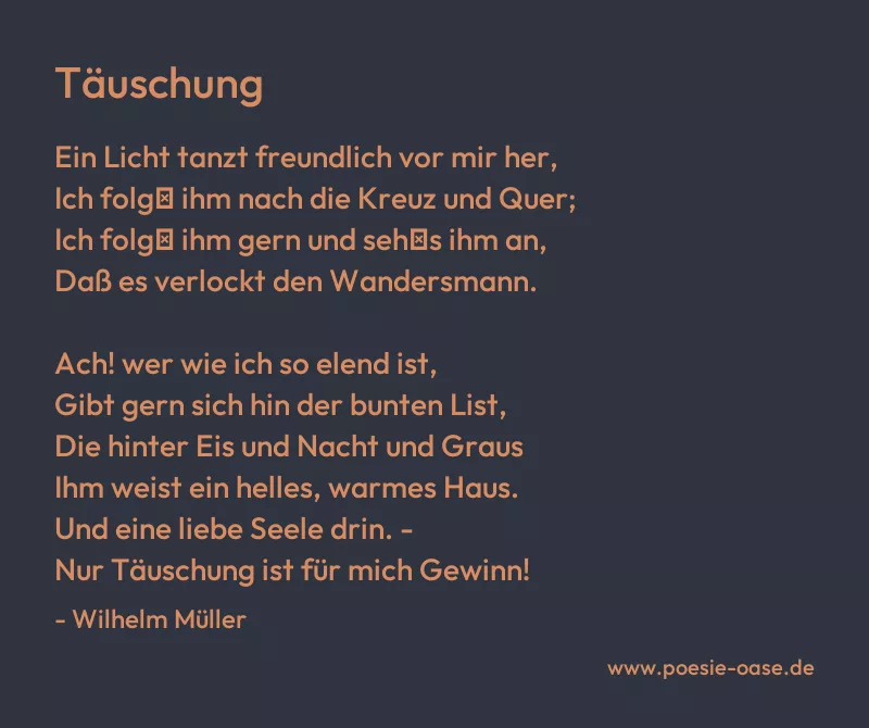 Gedicht: Täuschung von Wilhelm Müller