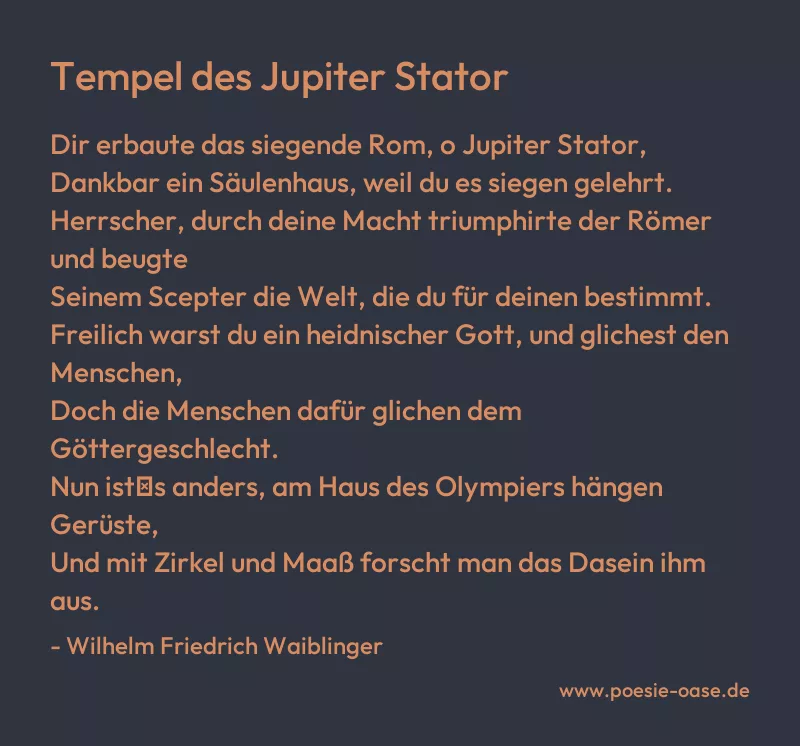 Gedicht: Tempel des Jupiter Stator von Wilhelm Friedrich Waiblinger