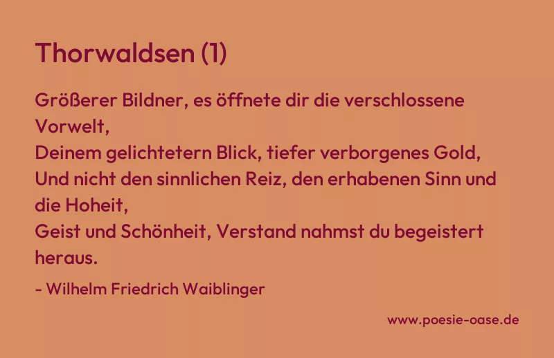 Gedicht: Thorwaldsen (1) von Wilhelm Friedrich Waiblinger