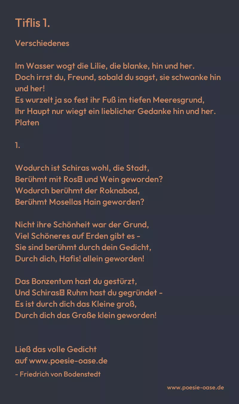 Gedicht: Tiflis 1. von Friedrich von Bodenstedt
