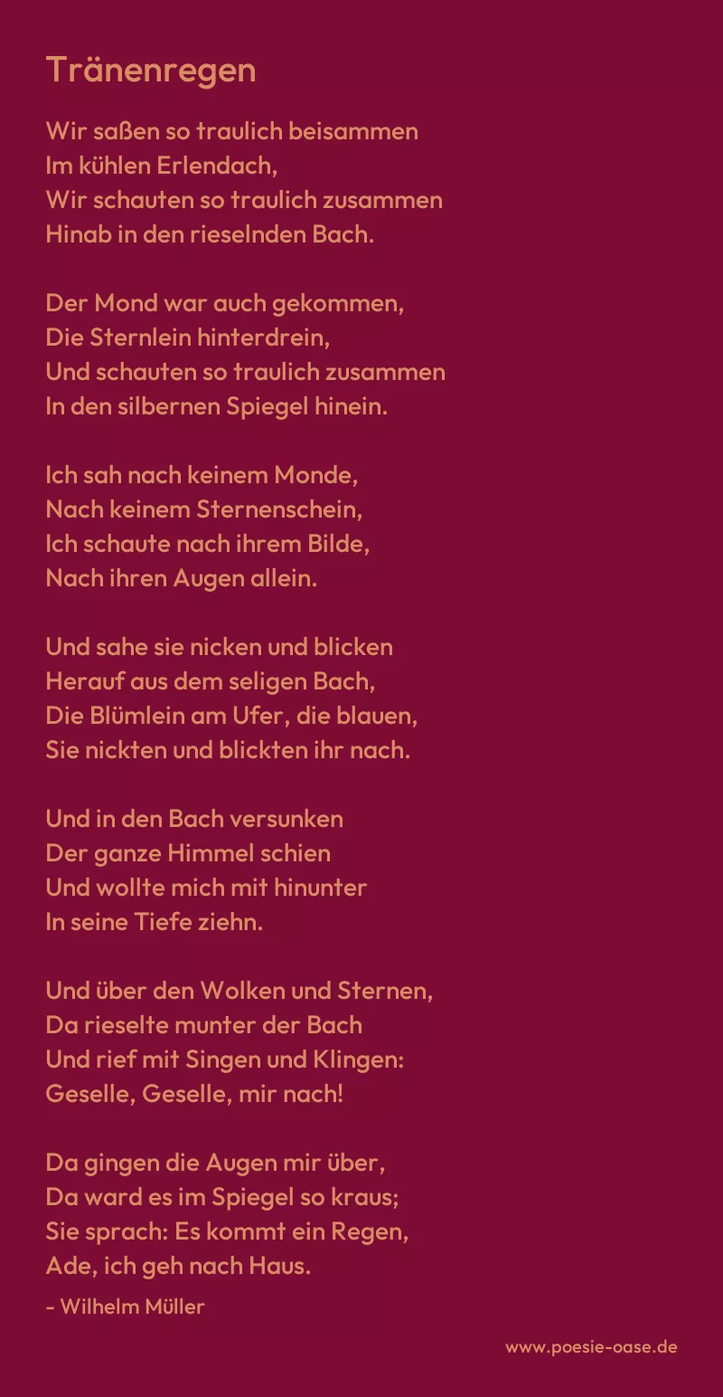 Gedicht: Tränenregen von Wilhelm Müller