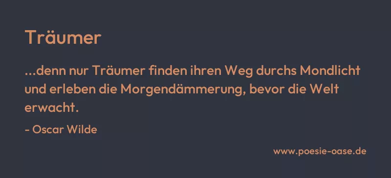 Gedicht: Träumer von Oscar Wilde