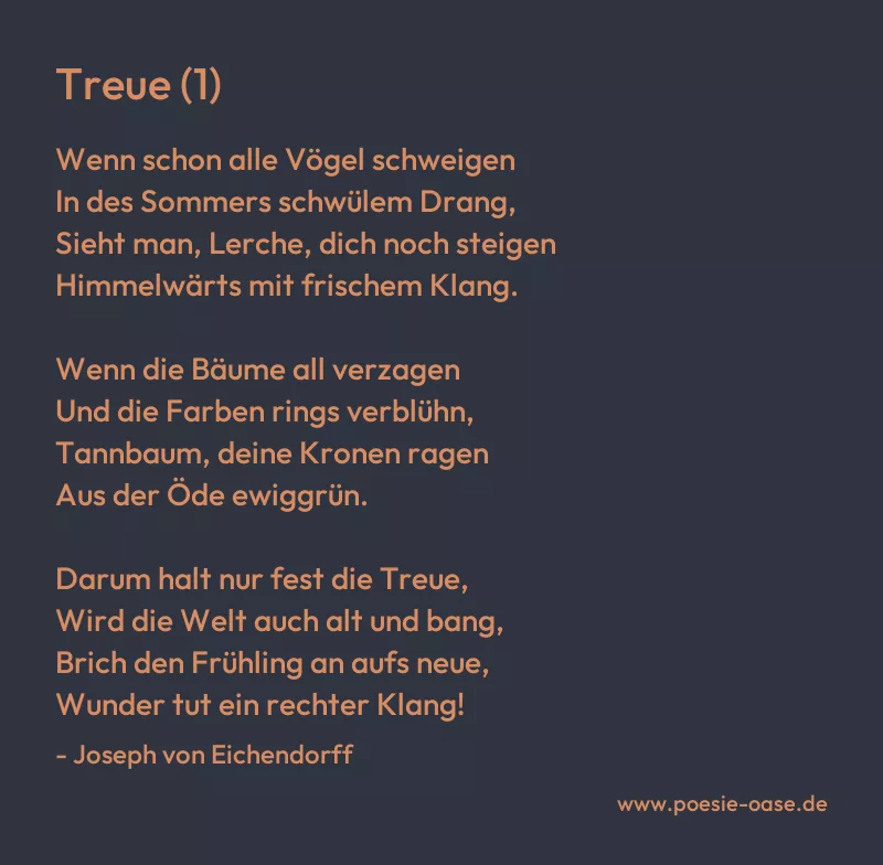 Gedicht: Treue (1) von Joseph von Eichendorff