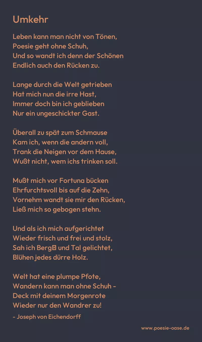 Gedicht: Umkehr von Joseph von Eichendorff