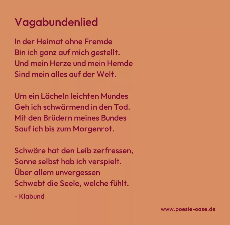 Gedicht: Vagabundenlied von Klabund