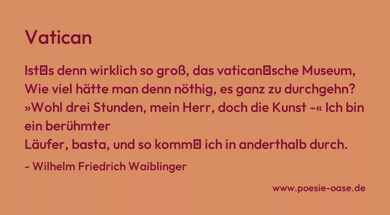 Gedicht: Vatican von Wilhelm Friedrich Waiblinger