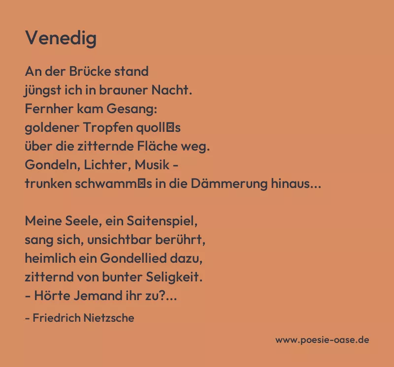 Gedicht: Venedig von Friedrich Nietzsche