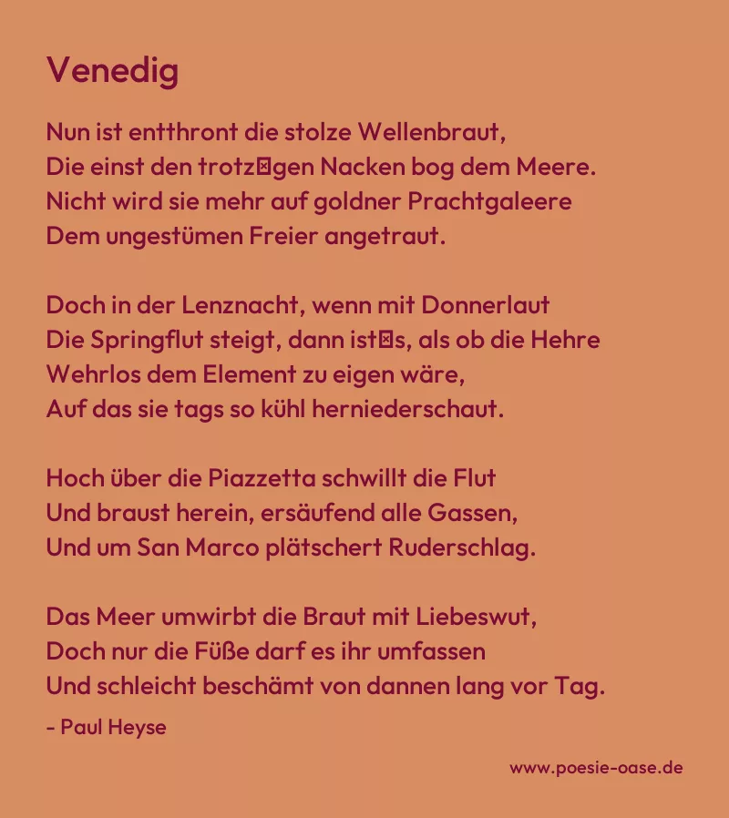 Gedicht: Venedig von Paul Heyse