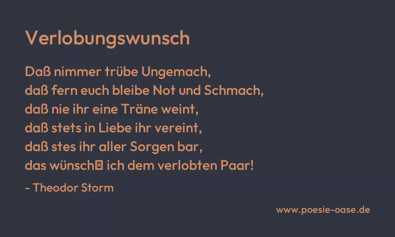 Gedicht: Verlobungswunsch von Theodor Storm