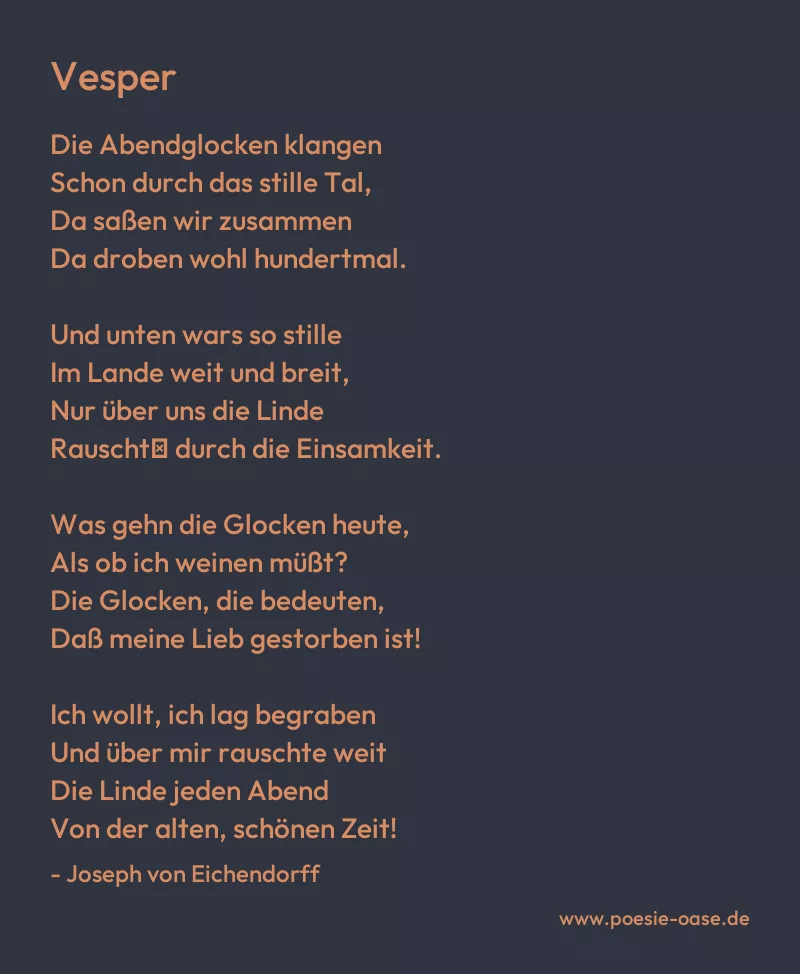 Gedicht: Vesper von Joseph von Eichendorff