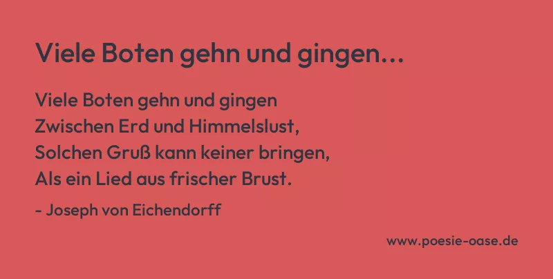 Gedicht: Viele Boten gehn und gingen... von Joseph von Eichendorff