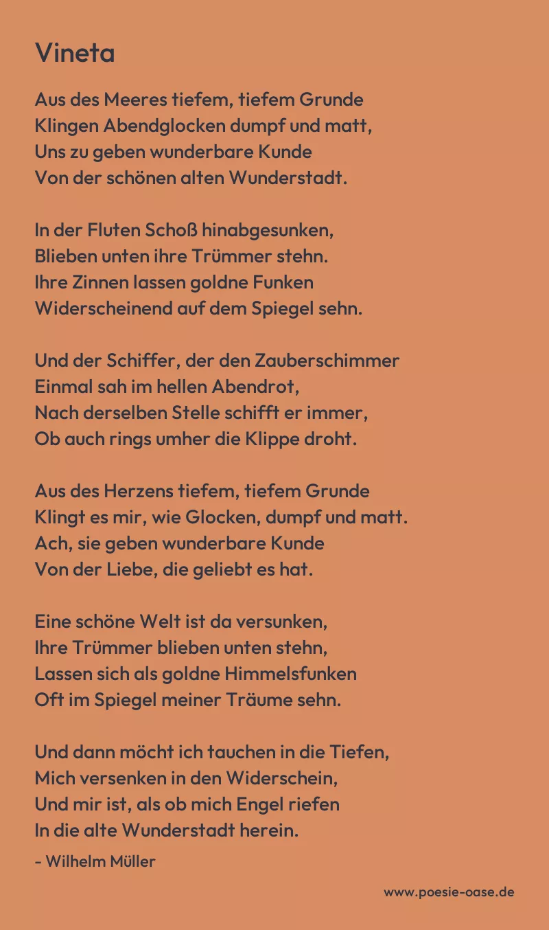 Gedicht: Vineta von Wilhelm Müller