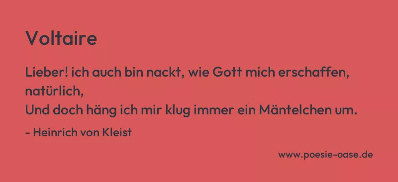 Gedicht: Voltaire von Heinrich von Kleist
