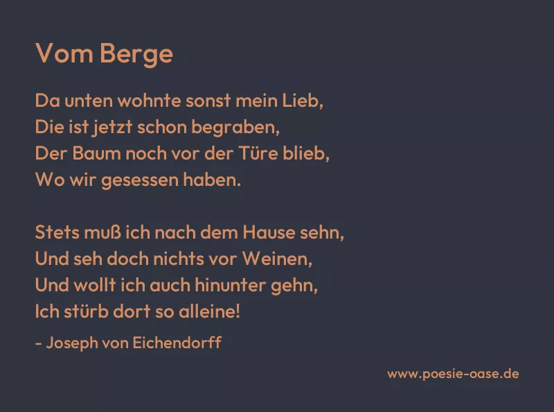 Gedicht: Vom Berge von Joseph von Eichendorff