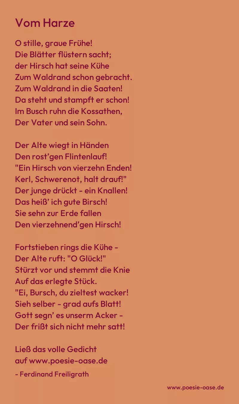 Gedicht: Vom Harze von Ferdinand Freiligrath