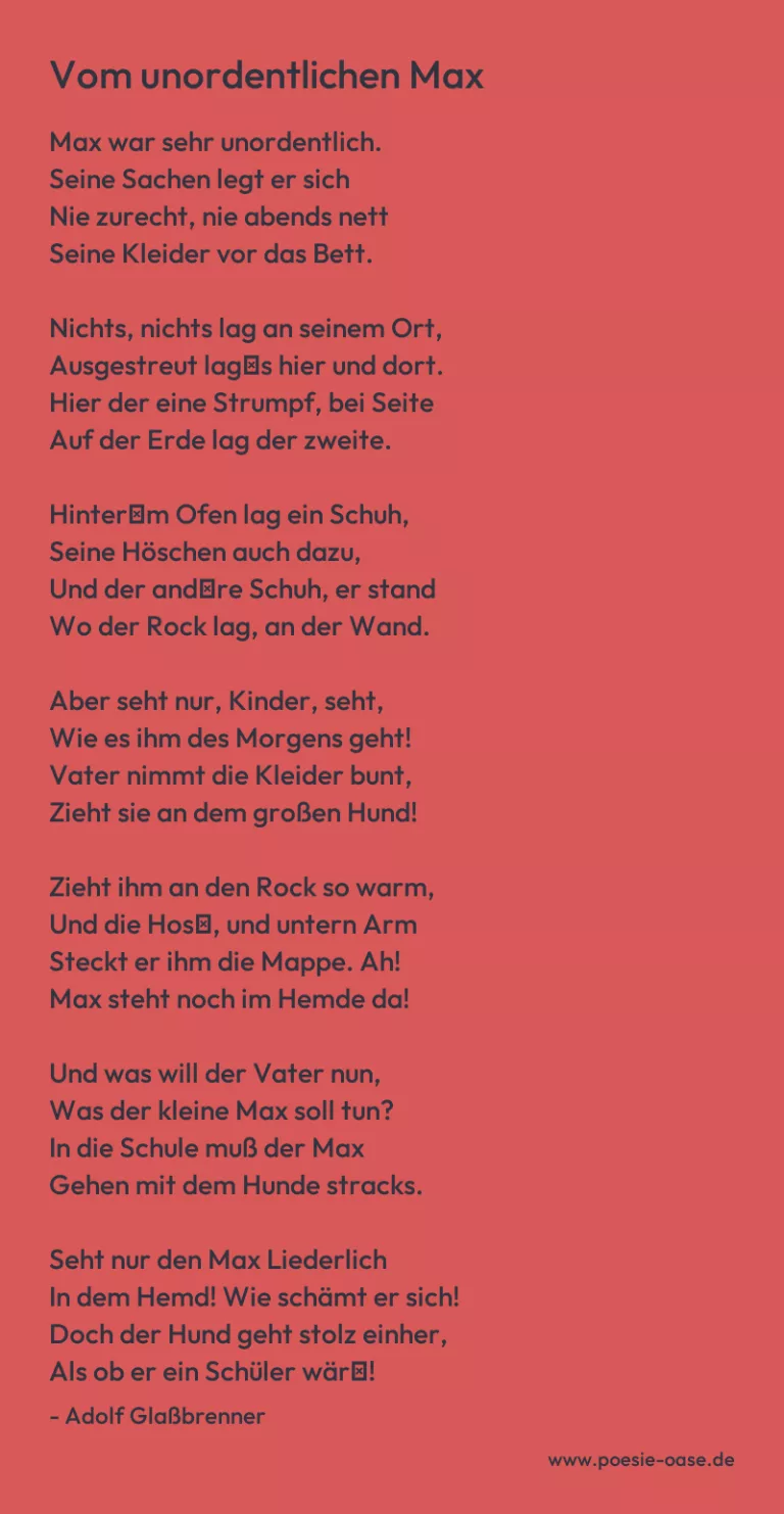 Vom unordentlichen Max