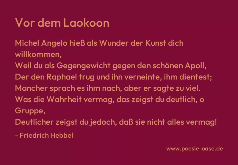 Gedicht: Vor dem Laokoon von Friedrich Hebbel