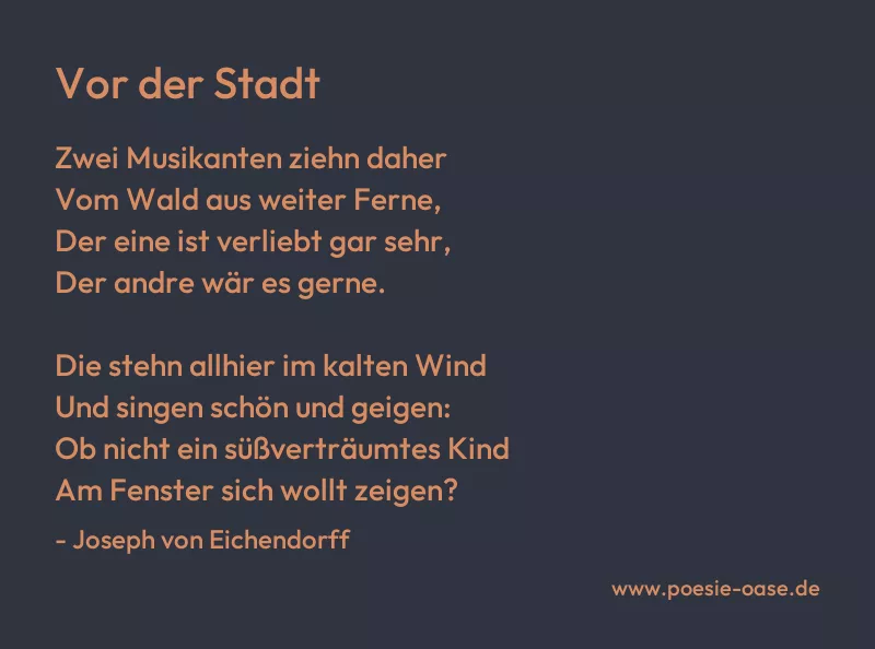 Gedicht: Vor der Stadt von Joseph von Eichendorff