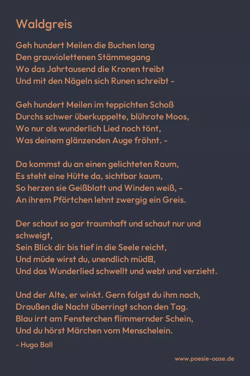 Gedicht: Waldgreis von Hugo Ball