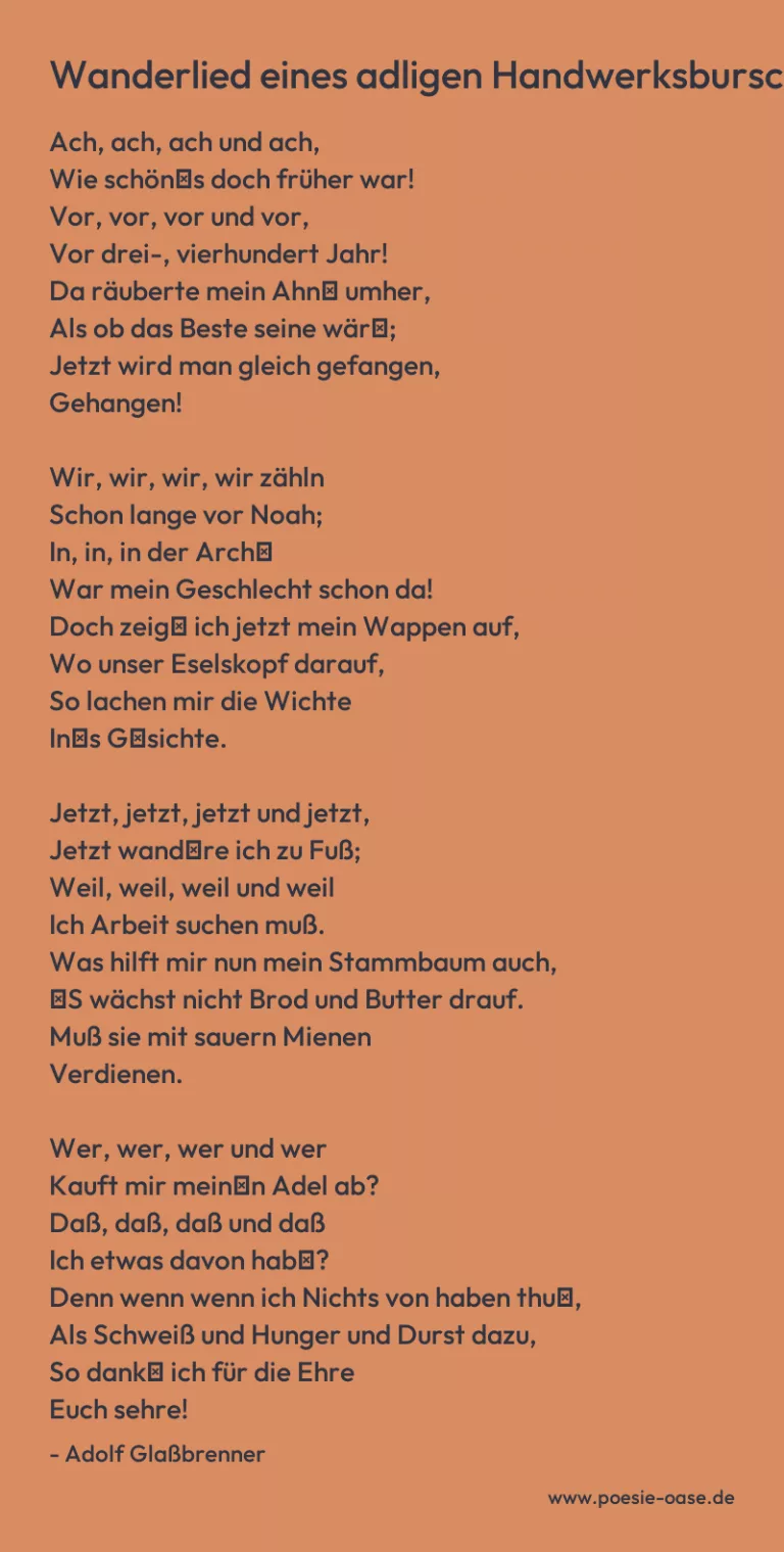 Wanderlied eines adligen Handwerksburschen