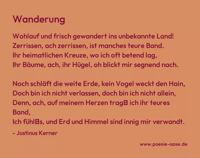 Gedicht: Wanderung von Justinus Kerner