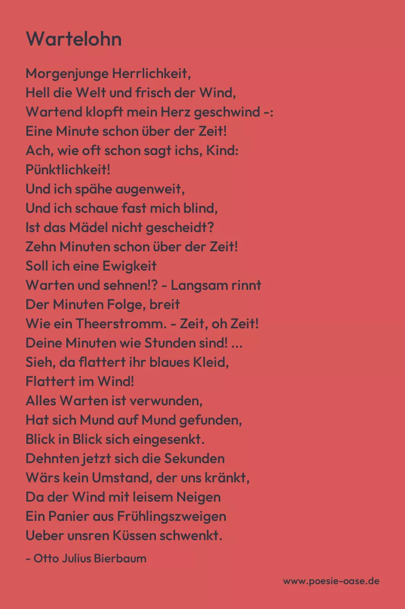 Gedicht: Wartelohn von Otto Julius Bierbaum