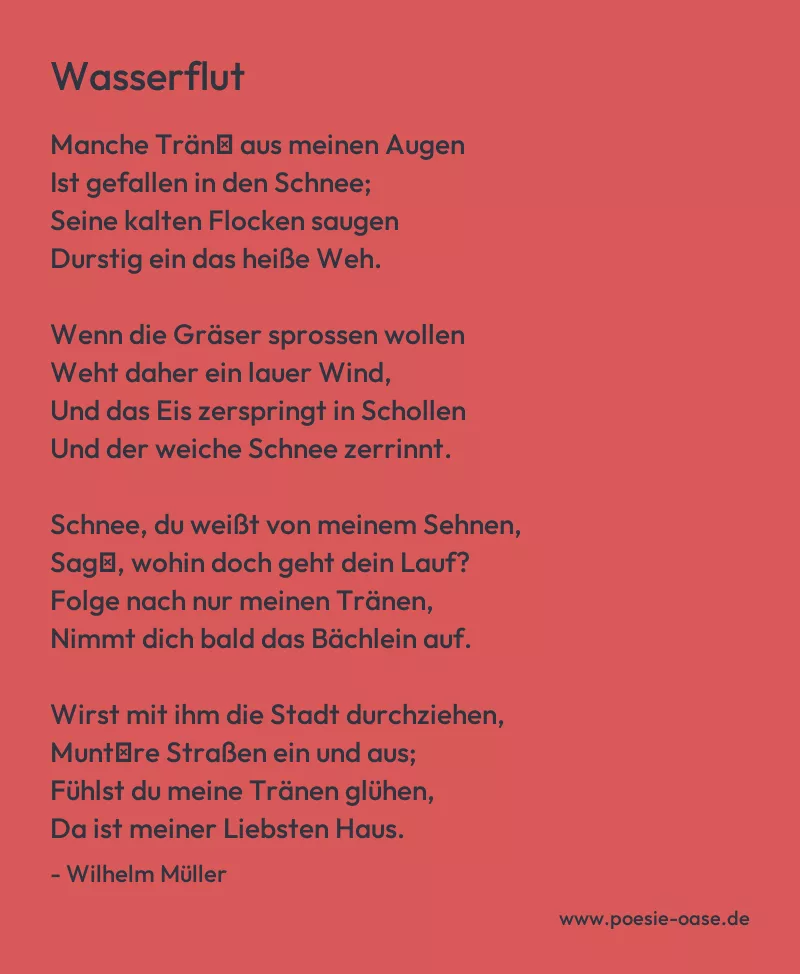 Gedicht: Wasserflut von Wilhelm Müller