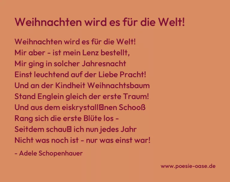 Weihnachten wird es für die Welt!