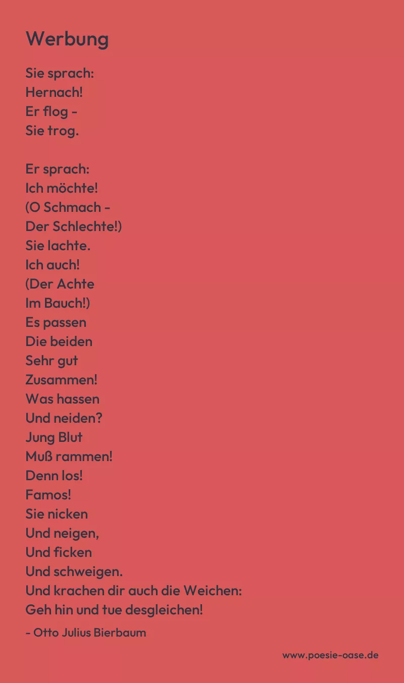 Gedicht: Werbung von Otto Julius Bierbaum