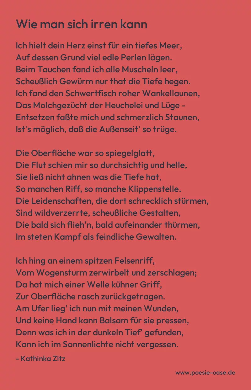 Gedicht: Wie man sich irren kann von Kathinka Zitz