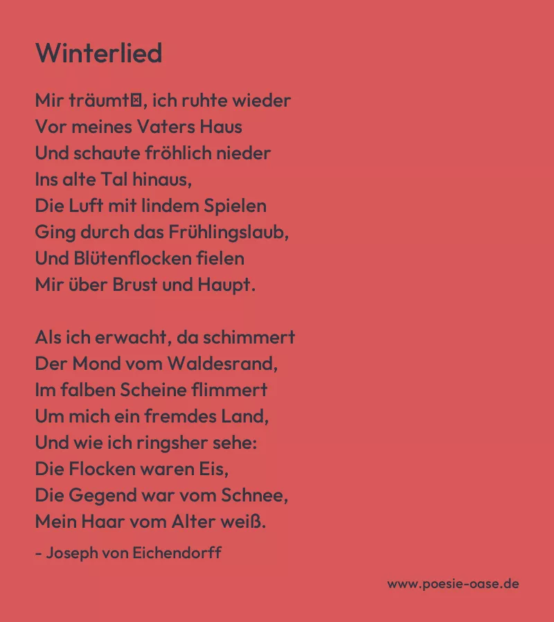 Gedicht: Winterlied von Joseph von Eichendorff