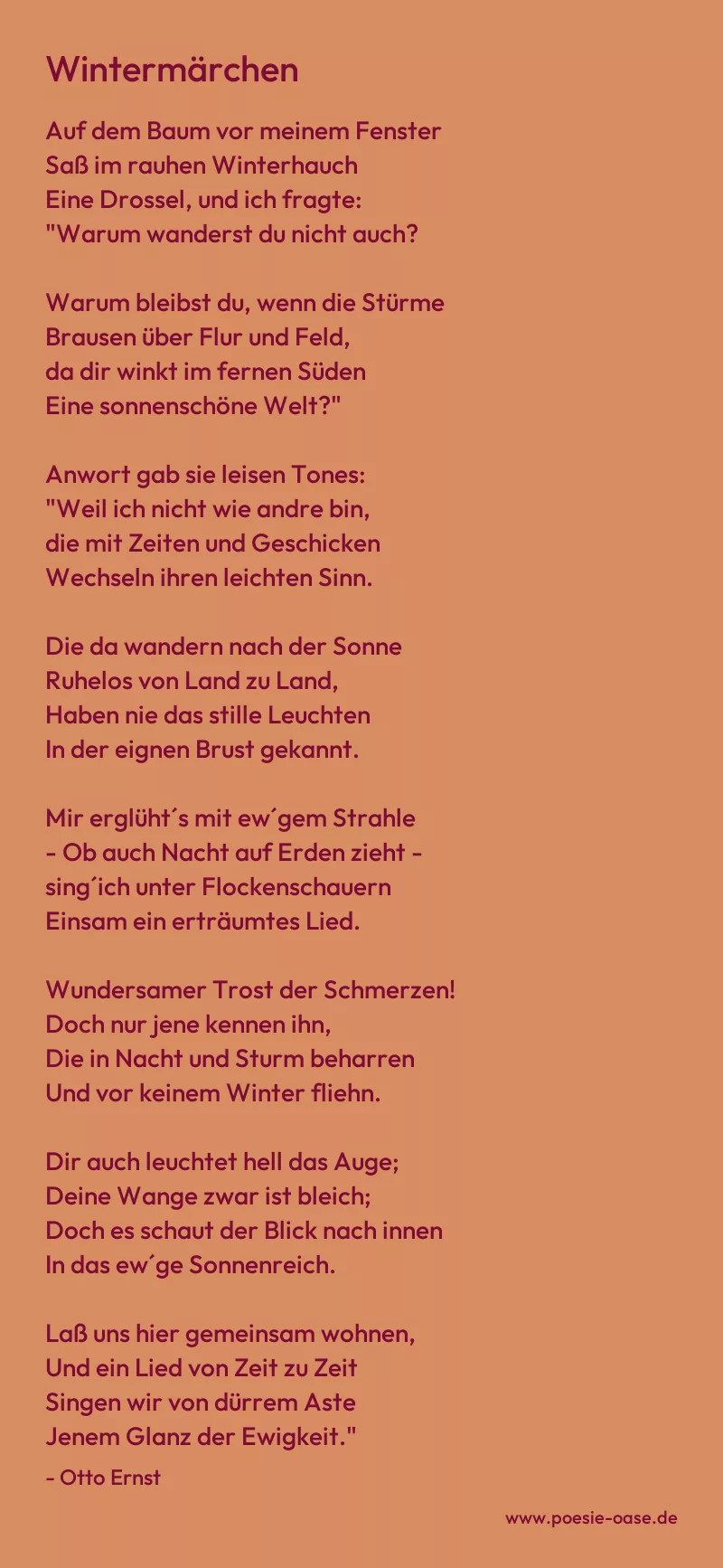Gedicht: Wintermärchen von Otto Ernst