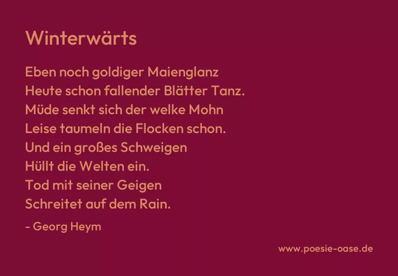 Gedicht: Winterwärts von Georg Heym