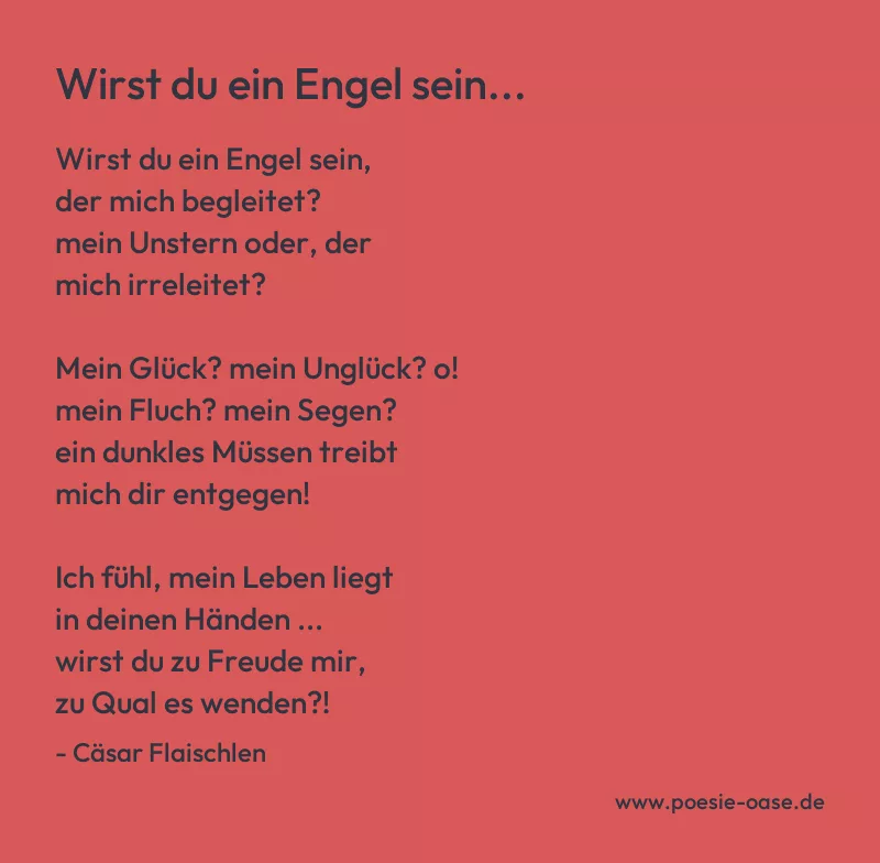 Gedicht: Wirst du ein Engel sein... von Cäsar Flaischlen
