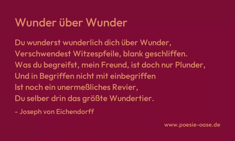 Gedicht: Wunder über Wunder von Joseph von Eichendorff